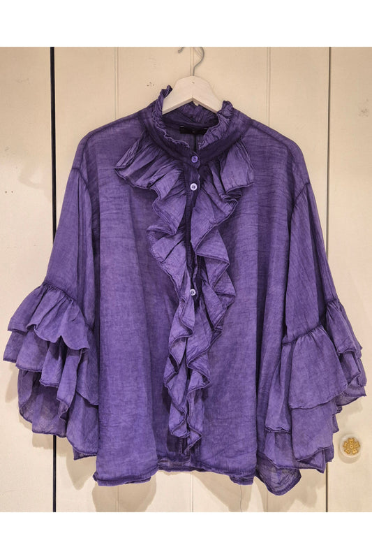 Ruffle Blouse Paars