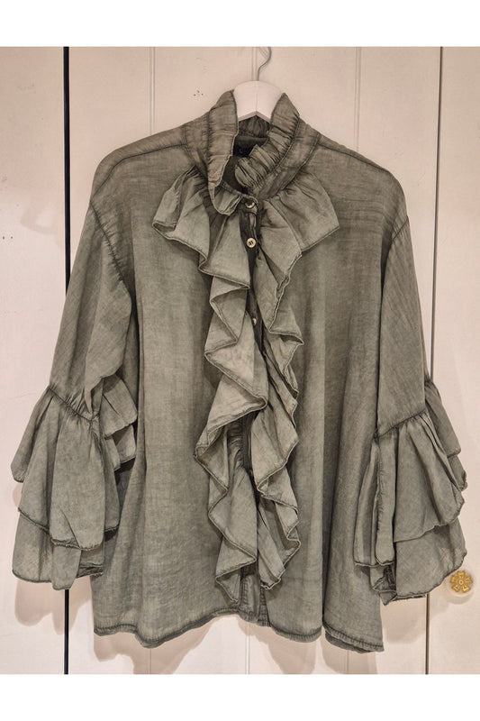 Ruffle Blouse Kaki
