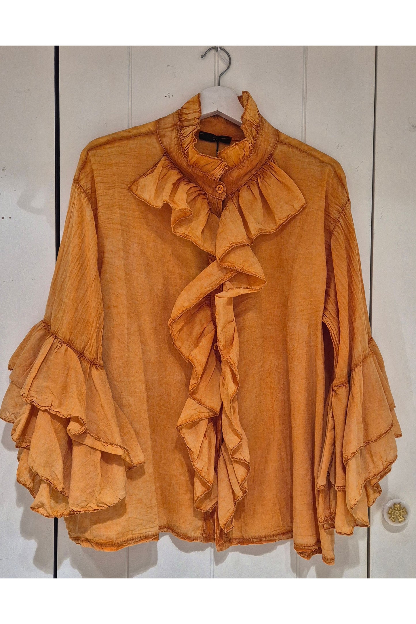 Ruffle Blouse Okergeel