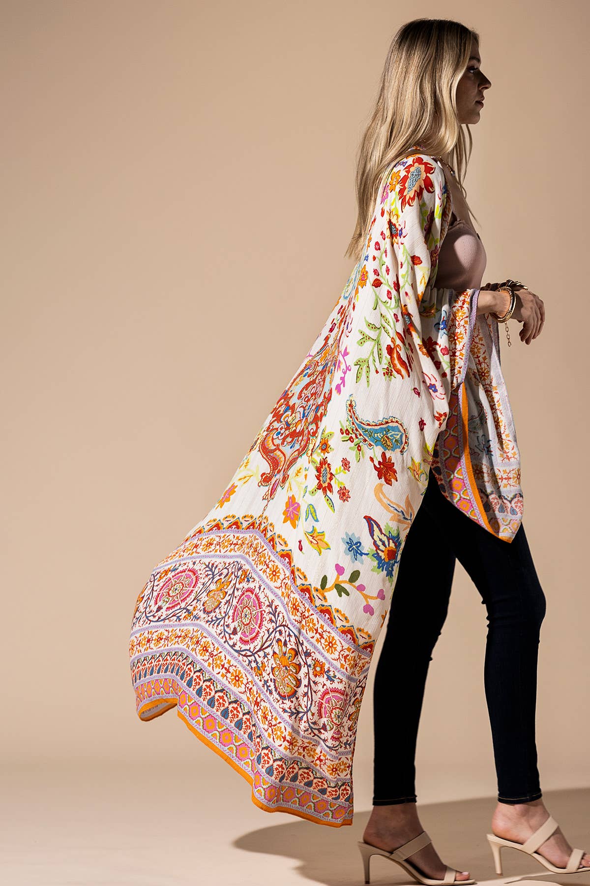Delphi kimono met bloemenprint