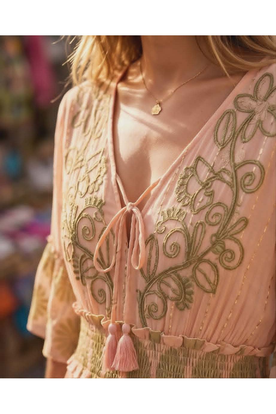 Bohemian Maxi Jurk Peach