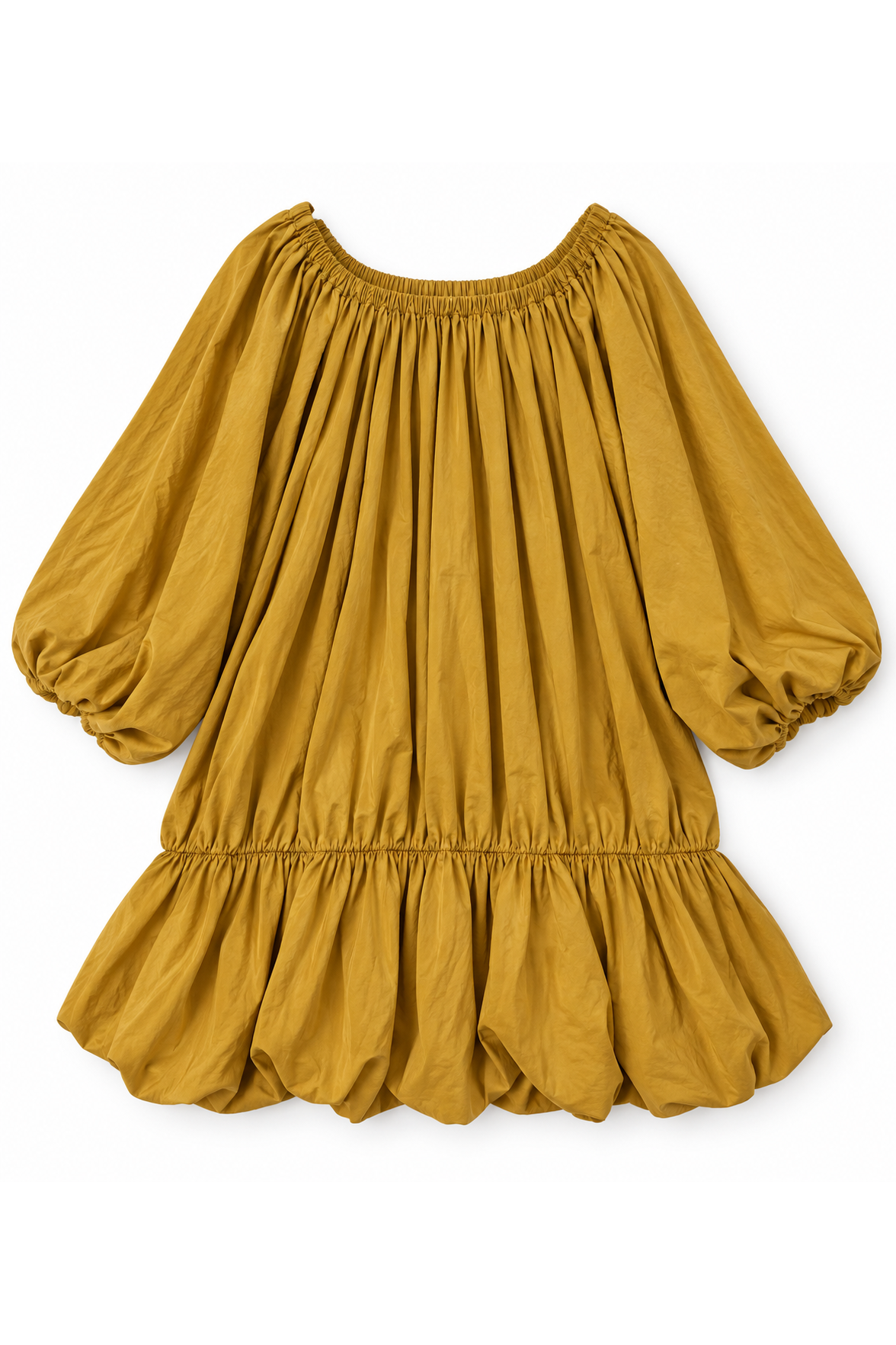 Boho Balloon Dress Mosterd