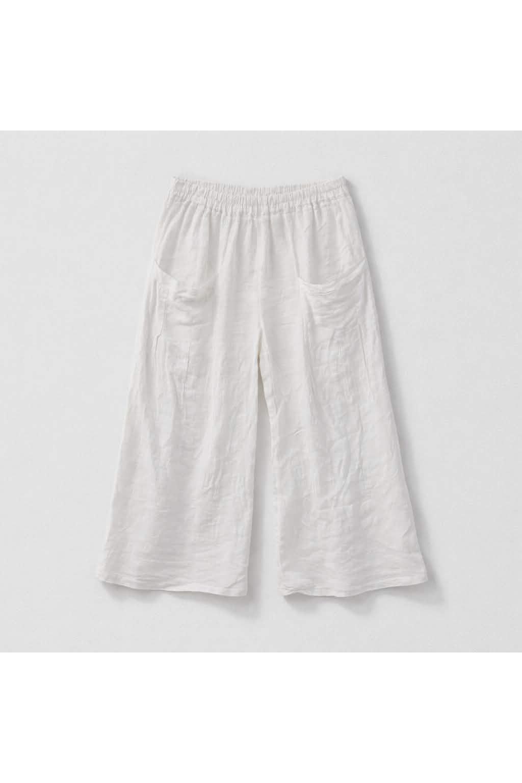 Linnen broek met grote zakken Wit