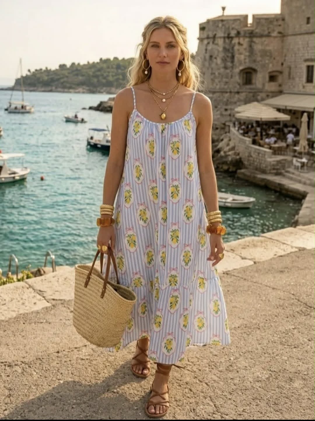 Maxi Jurk Lemon Breeze Lichtblauw