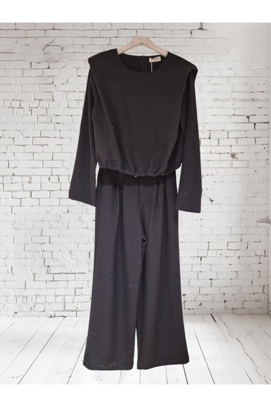 Zwart ensemble in crêpe stof