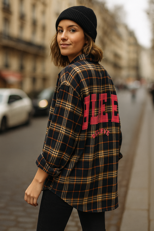 Flanellen hemd Believe zwart