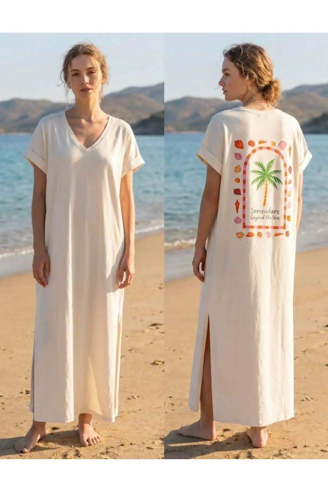 Somewhere Beyond The Sea Maxi Jurk Vanille