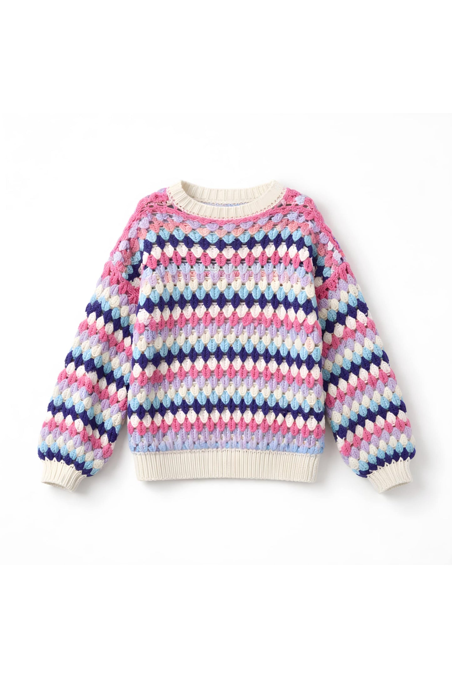Pastel Pop Crochet Knit – multicolor