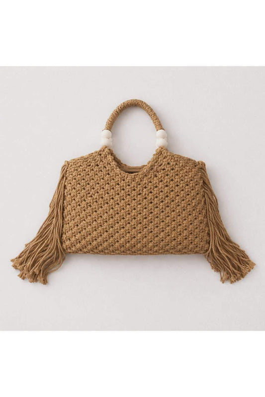 Macramé handtas Camel