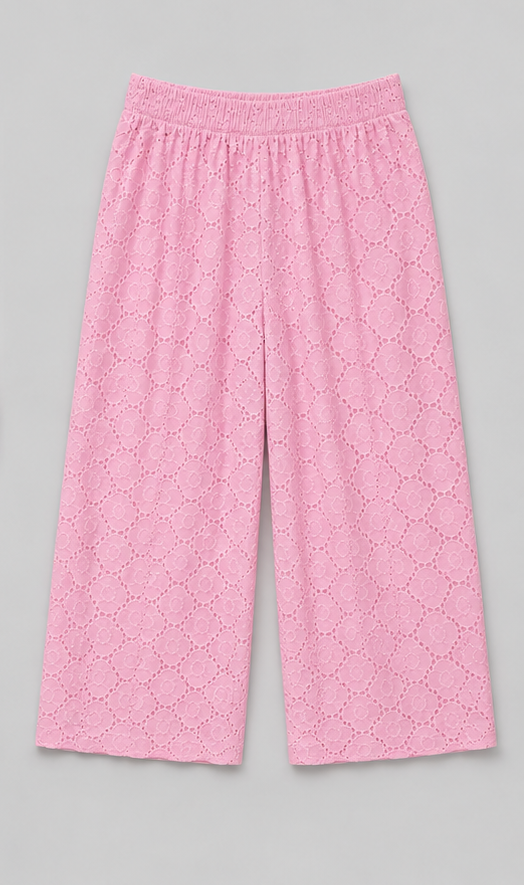 Bonbon Roze Broderie Broek