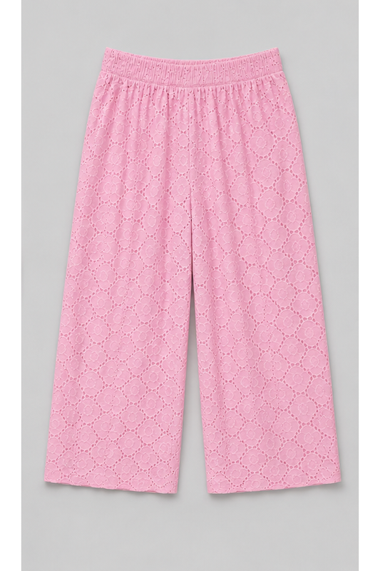 Bonbon Roze Broderie Broek