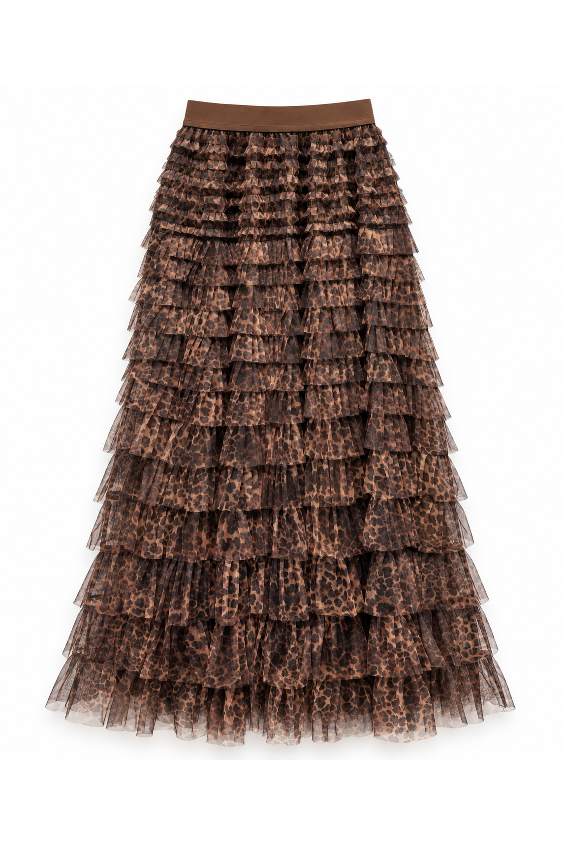Leopard Tulle Rok met Volants