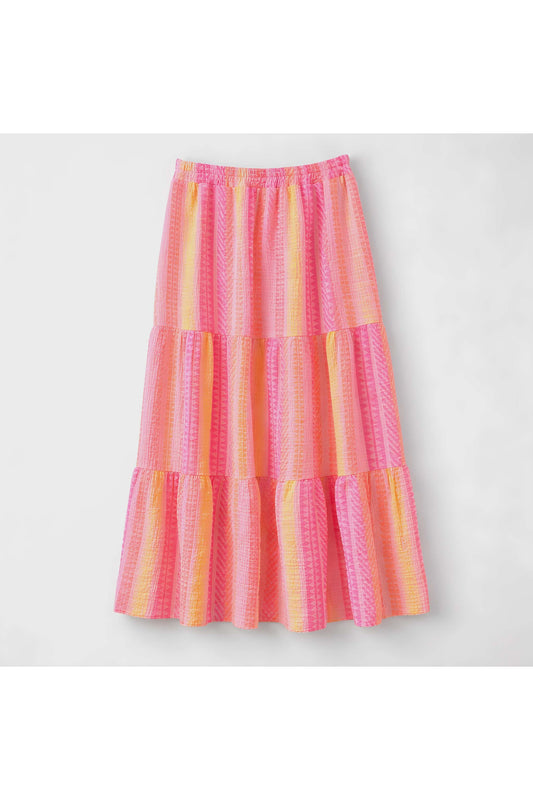 Fluo rok gewafeld roze