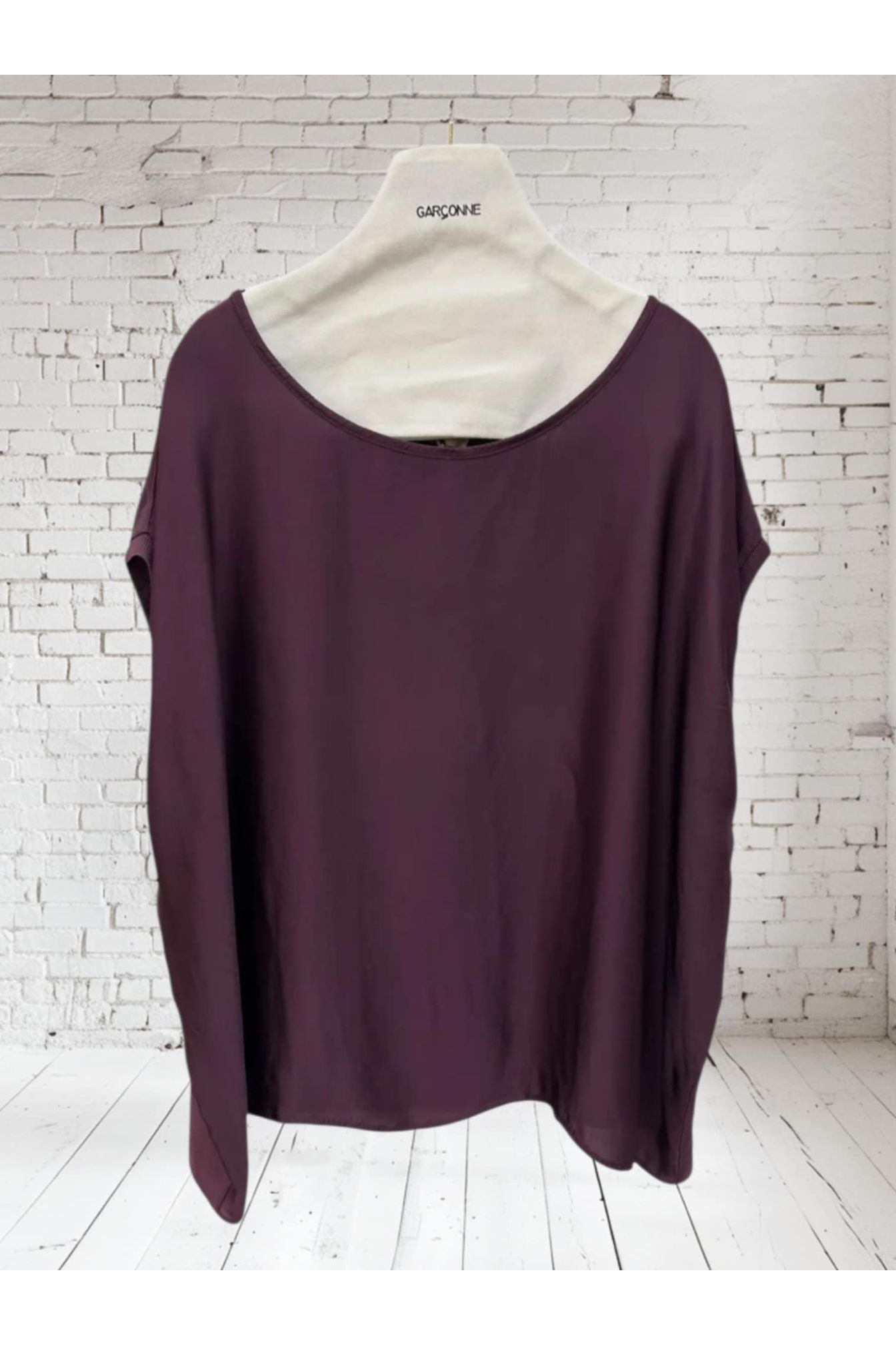 Top Satijn Aubergine