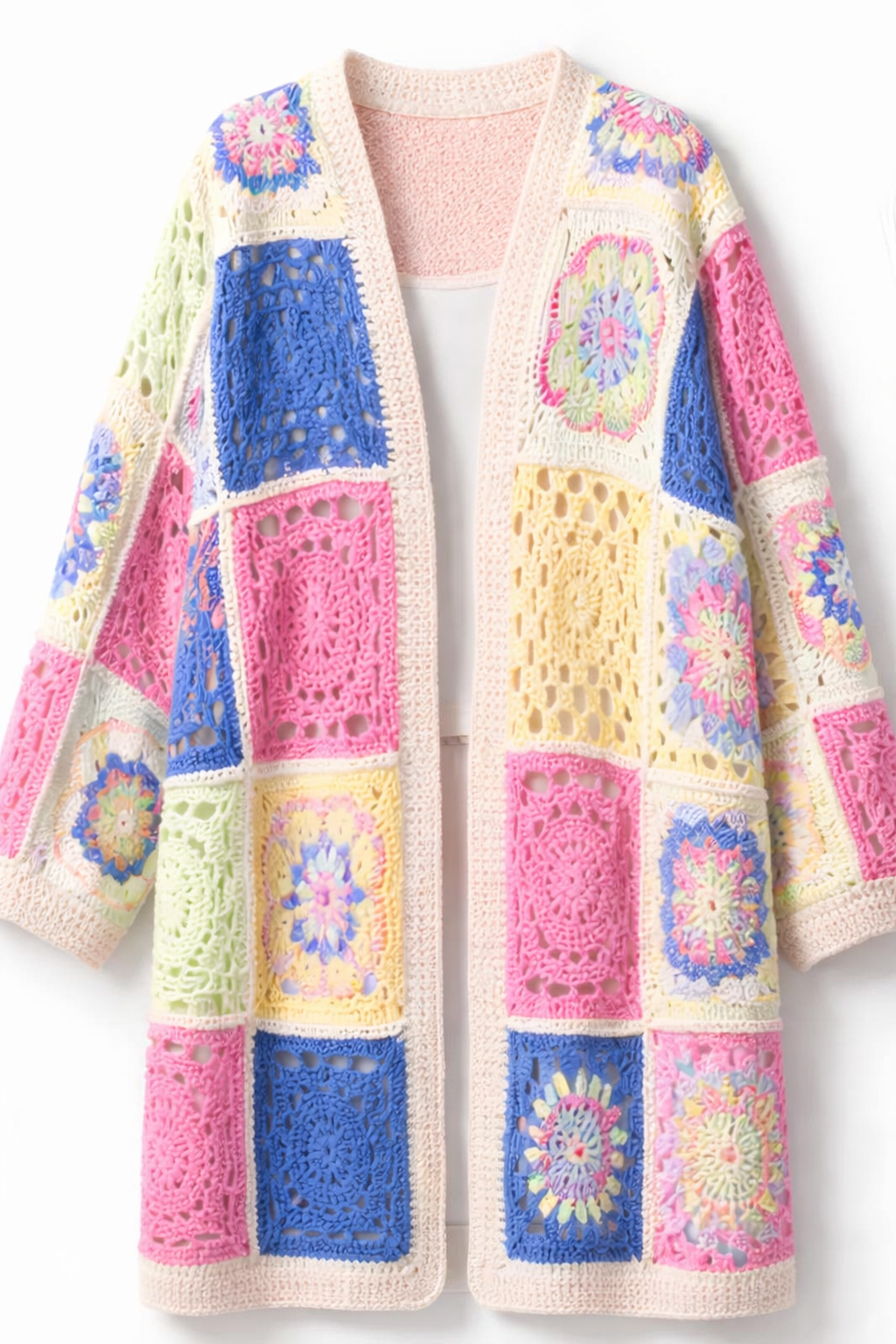 Crochet patchwork gilet