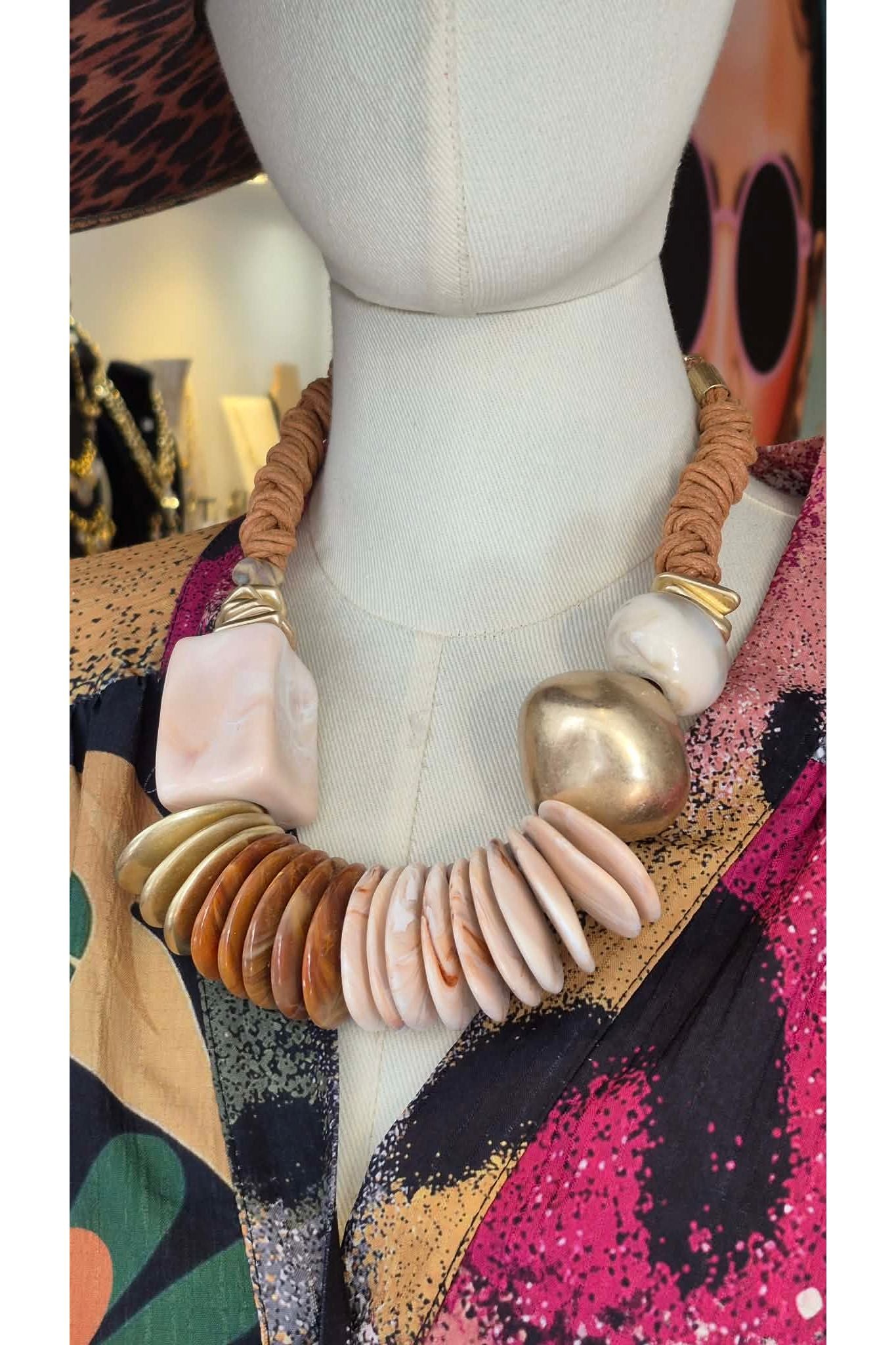 Boho Statement Ketting – Earthy Tones