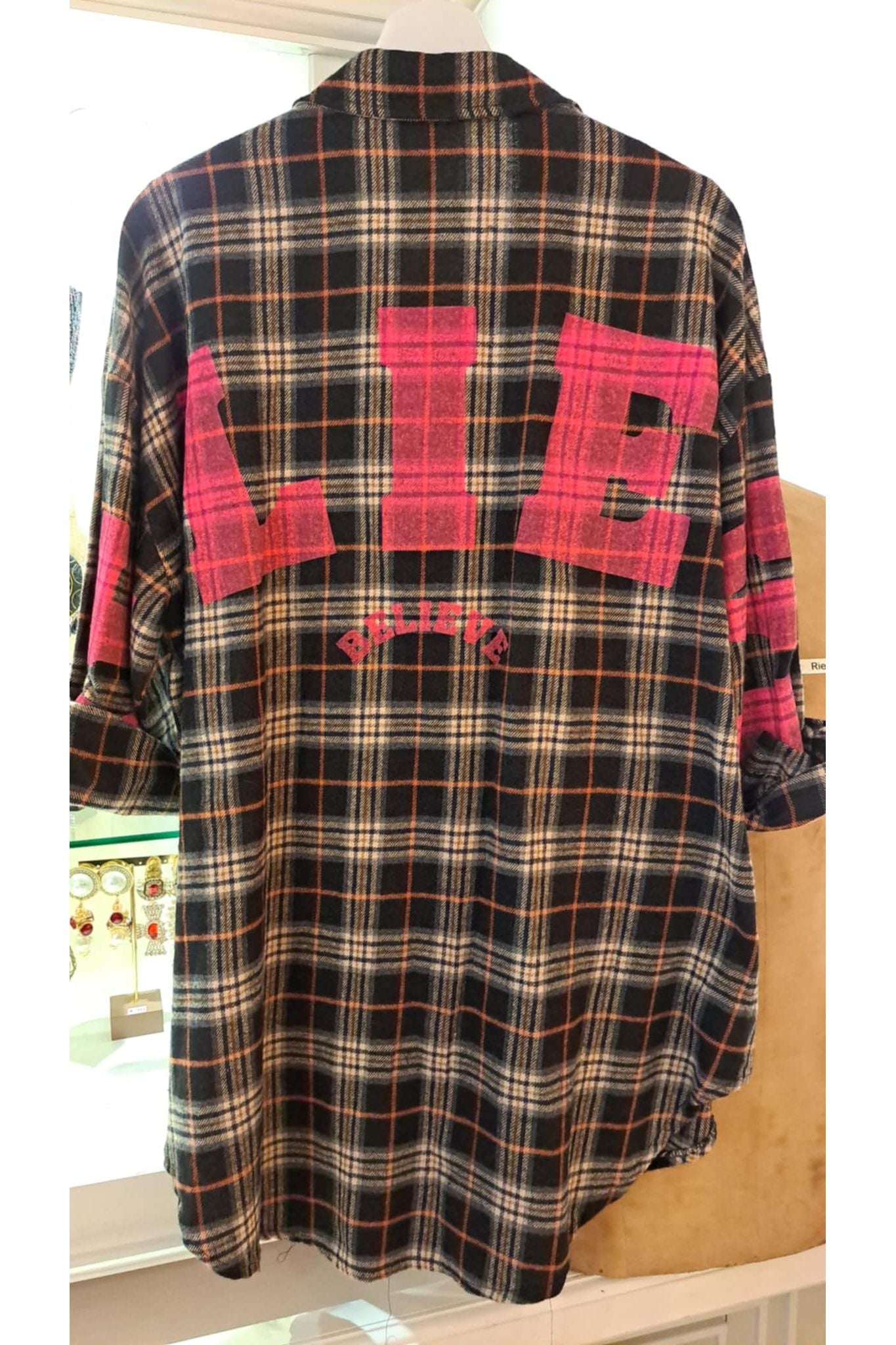 Flanellen hemd Believe zwart