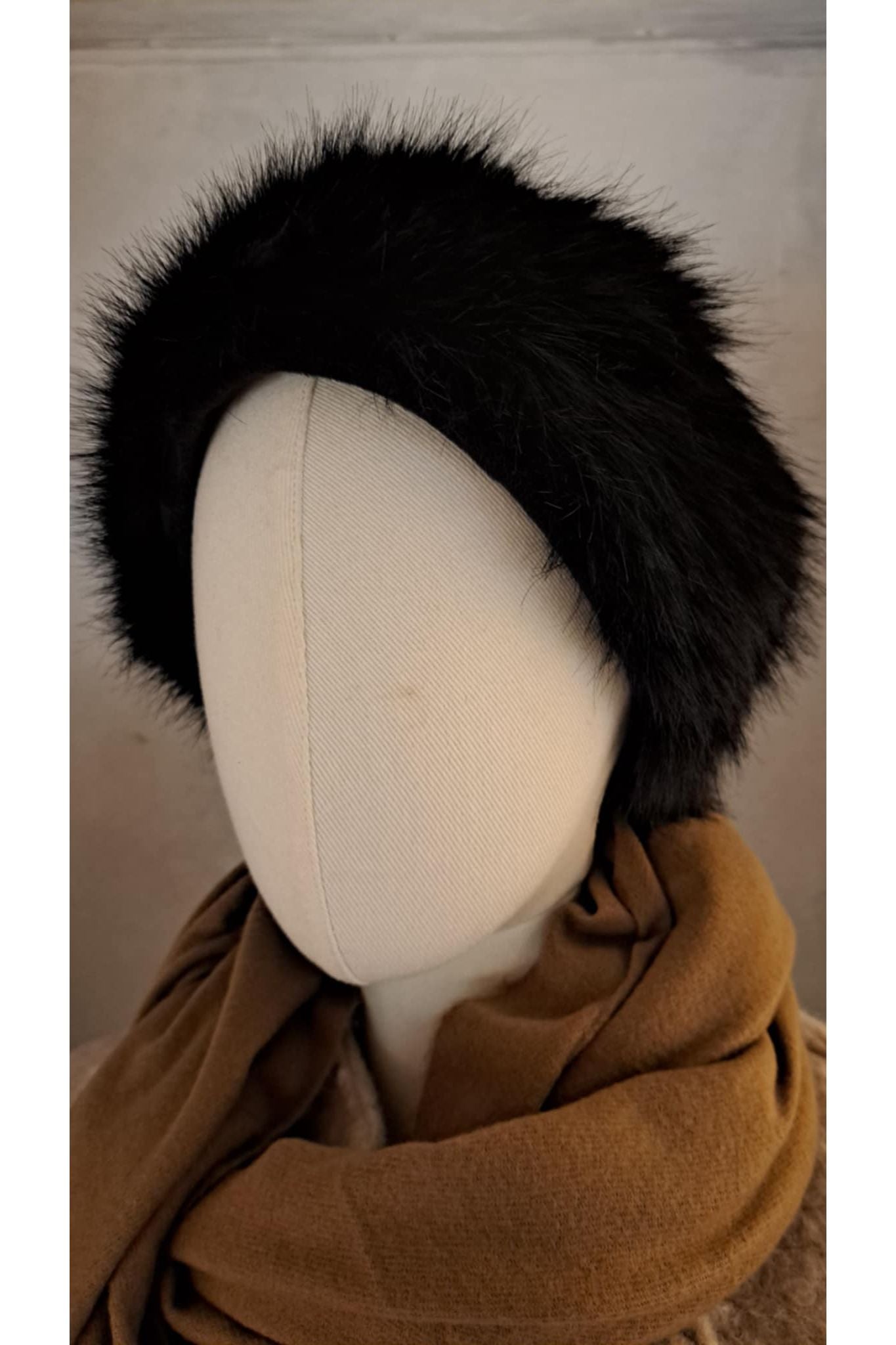 Haarband faux fur zwart