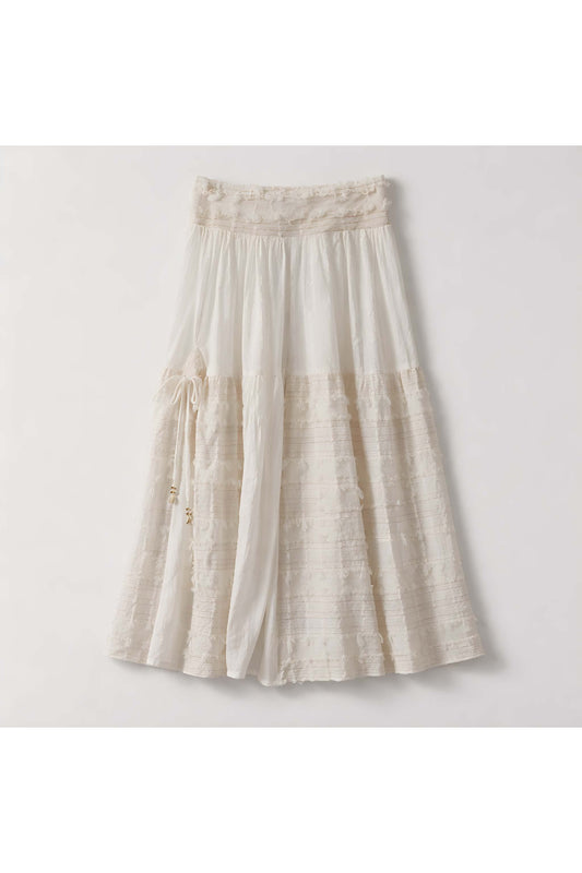 Offwhite broekrok met gouden lurex details