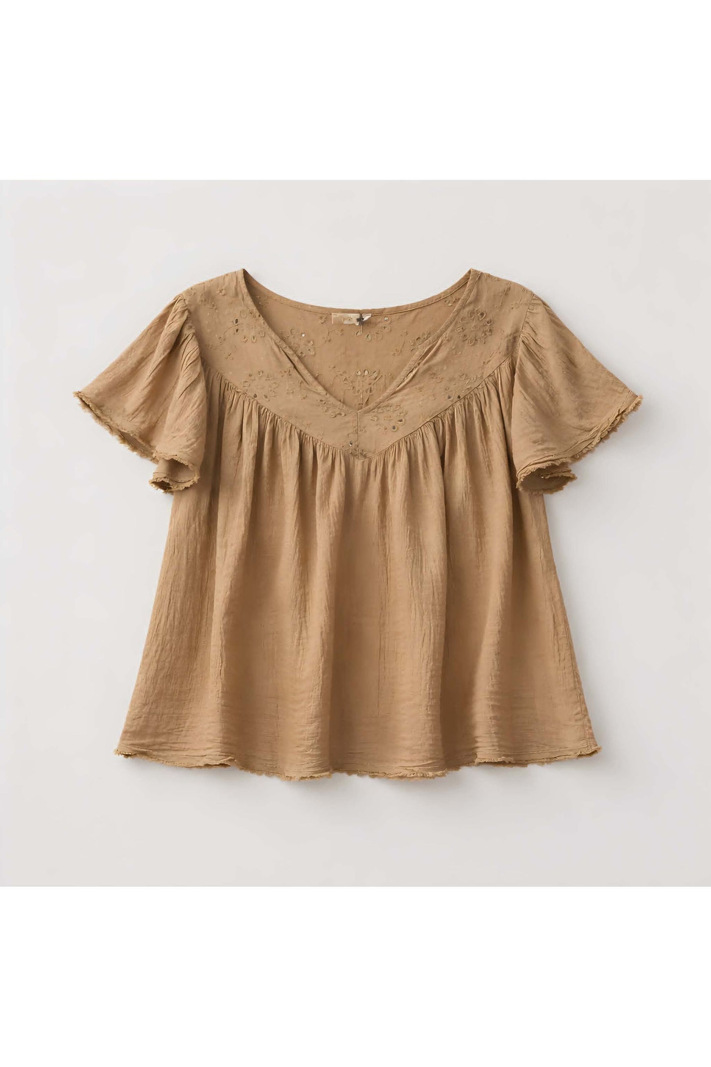 Boho Breeze Katoenen Top Caramel