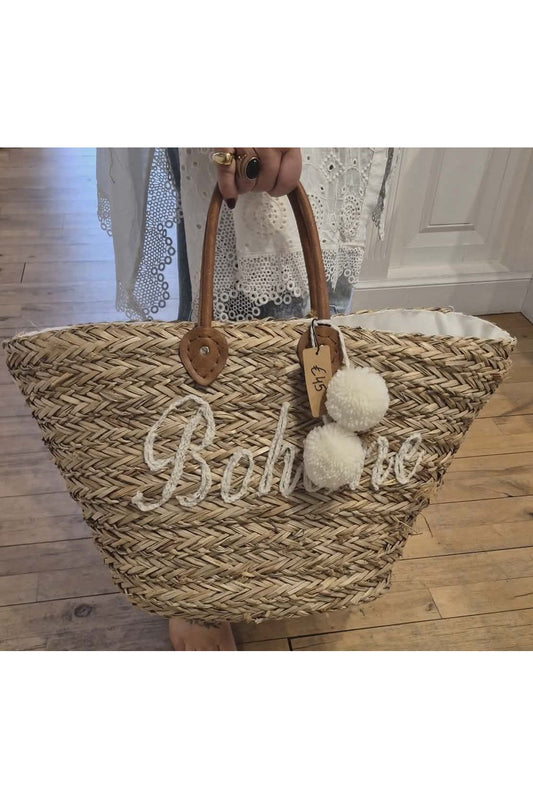 Rieten tas Bohème