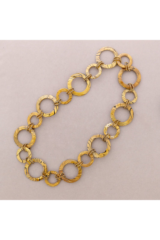 Ketting Parelmoer Mosterd