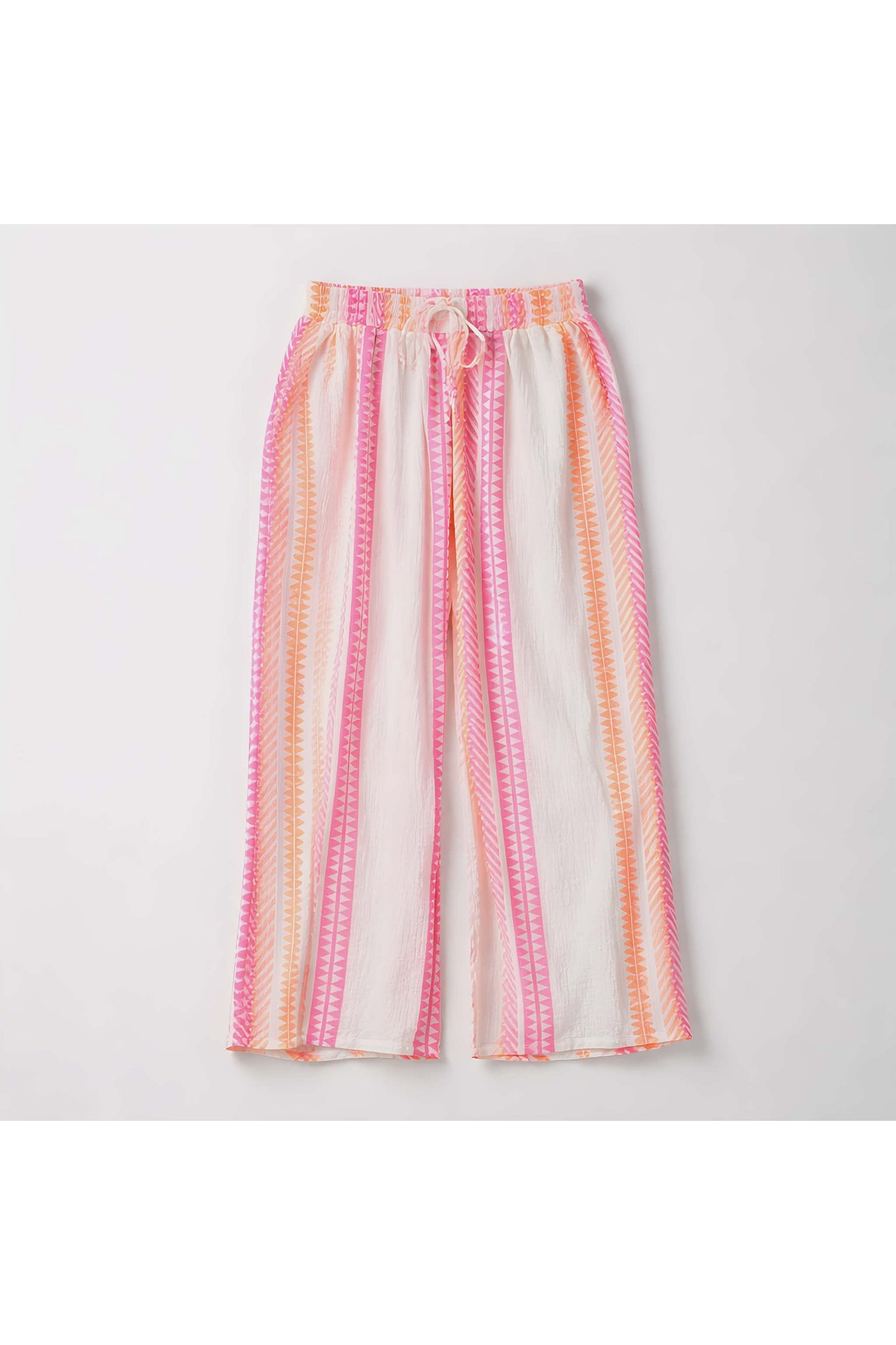 Broek gewafeld katoen roze/oranje fluo
