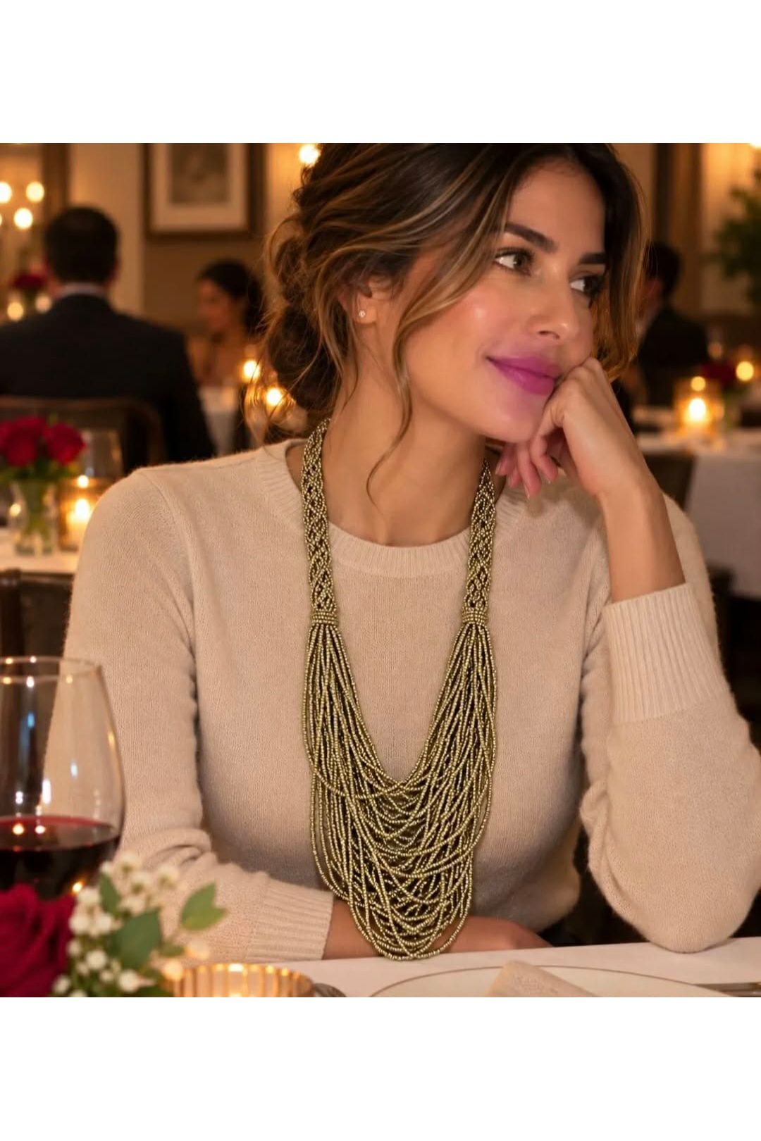 Gouden Multi-Strand Statement Halsketting