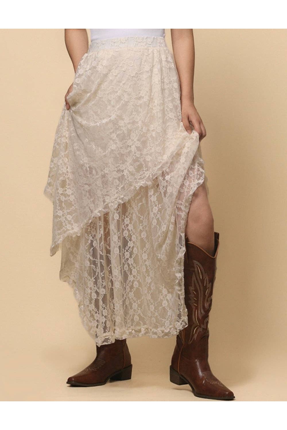 Bohemian Lace Midi Skirt