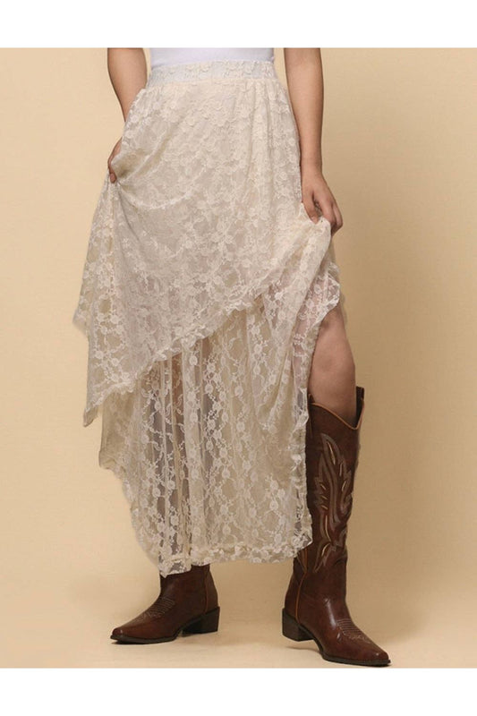 Bohemian Lace Midi Skirt