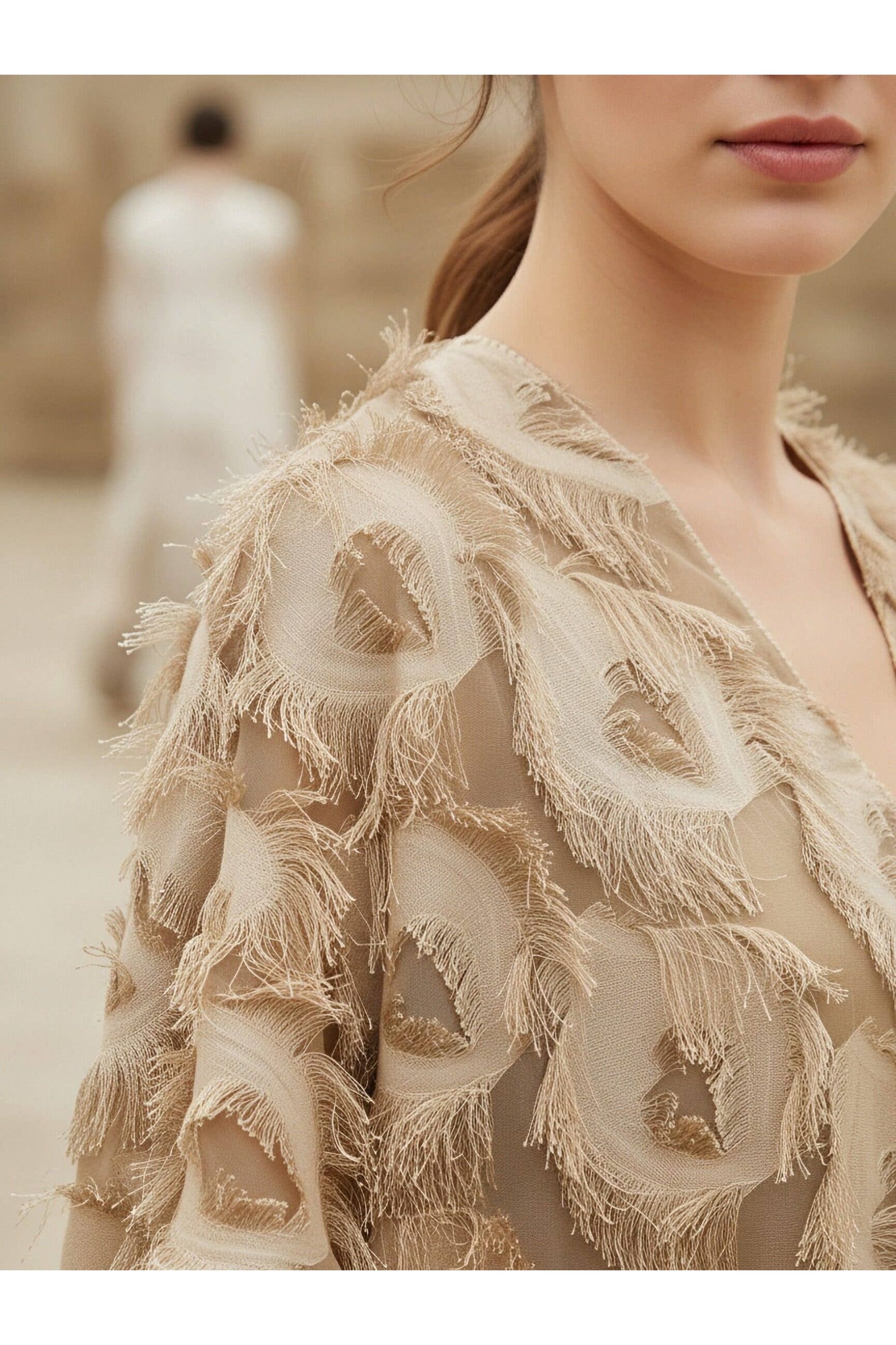 Elegante 3D Veer Fringe Wimper Kimono