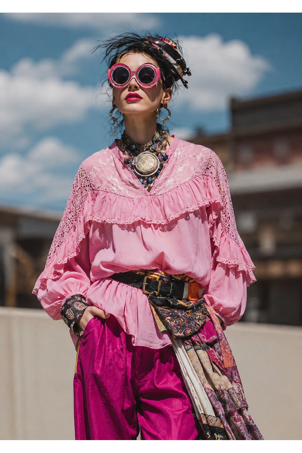 Romantic Lace Blouse – Pink