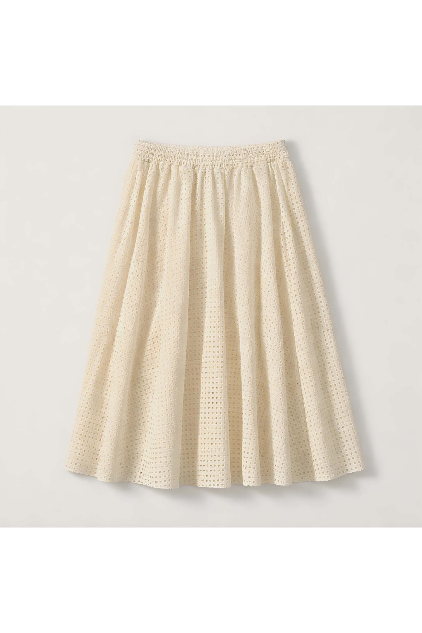 Luchtige katoenen rok met broderie crème