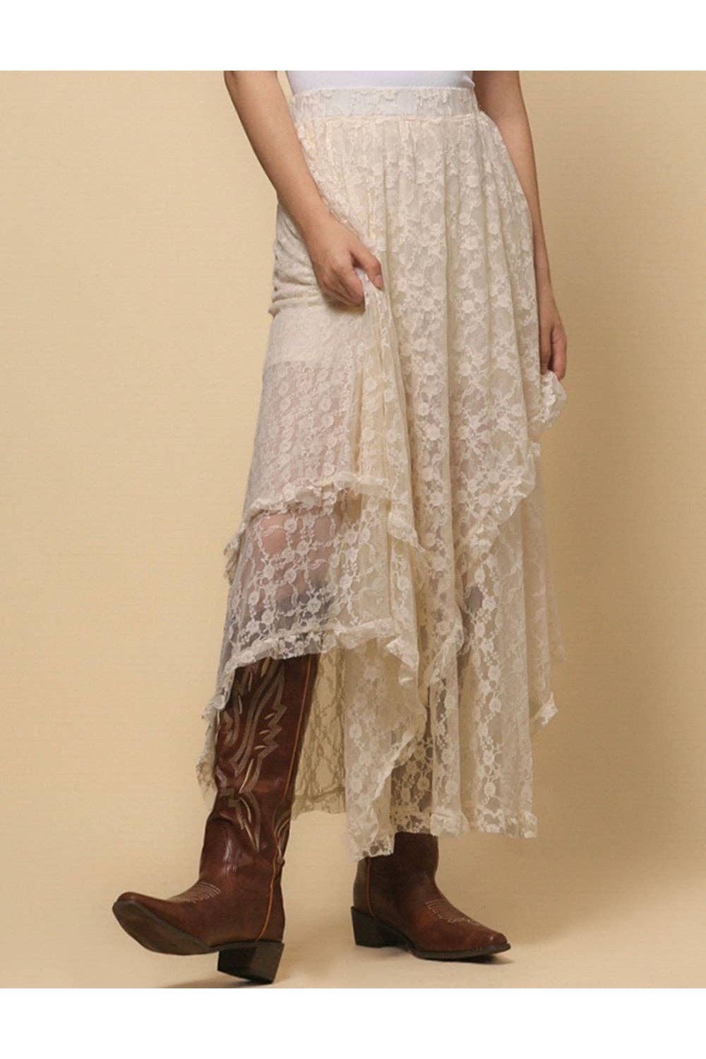 Bohemian Lace Midi Skirt
