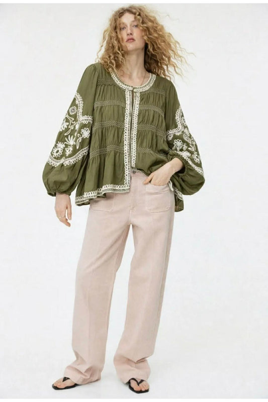 Boho jasje met smokwerk
