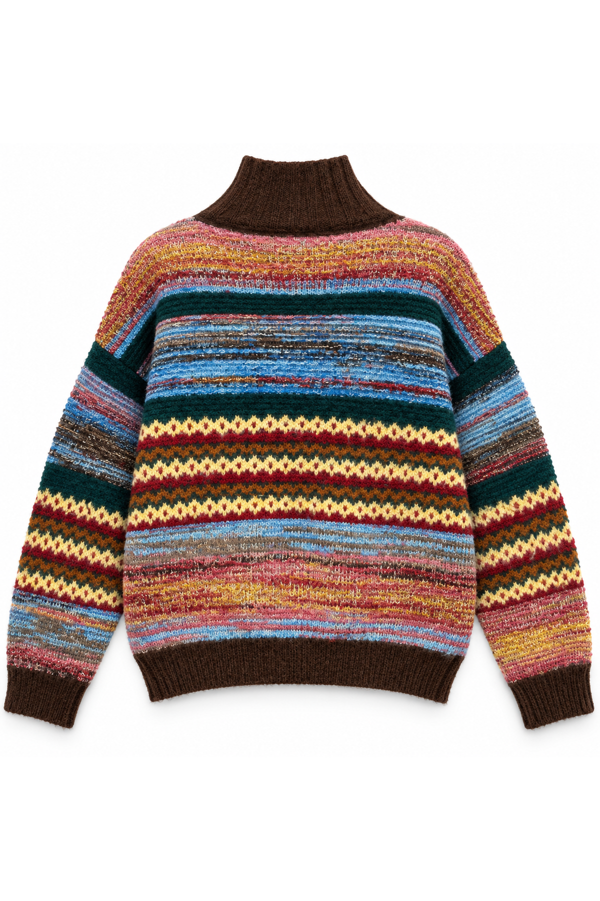 Boho Knit Cardigan met Kleurrijke Strepen