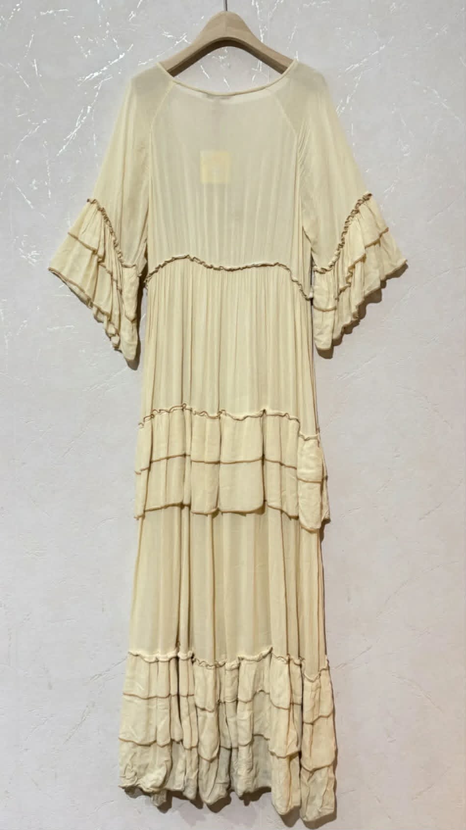 Bohemian Maxi Jurk Ibiza Crème met Borduursels & Ruffles