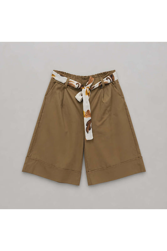 Taupe Bermuda met Sjaalceintuur
