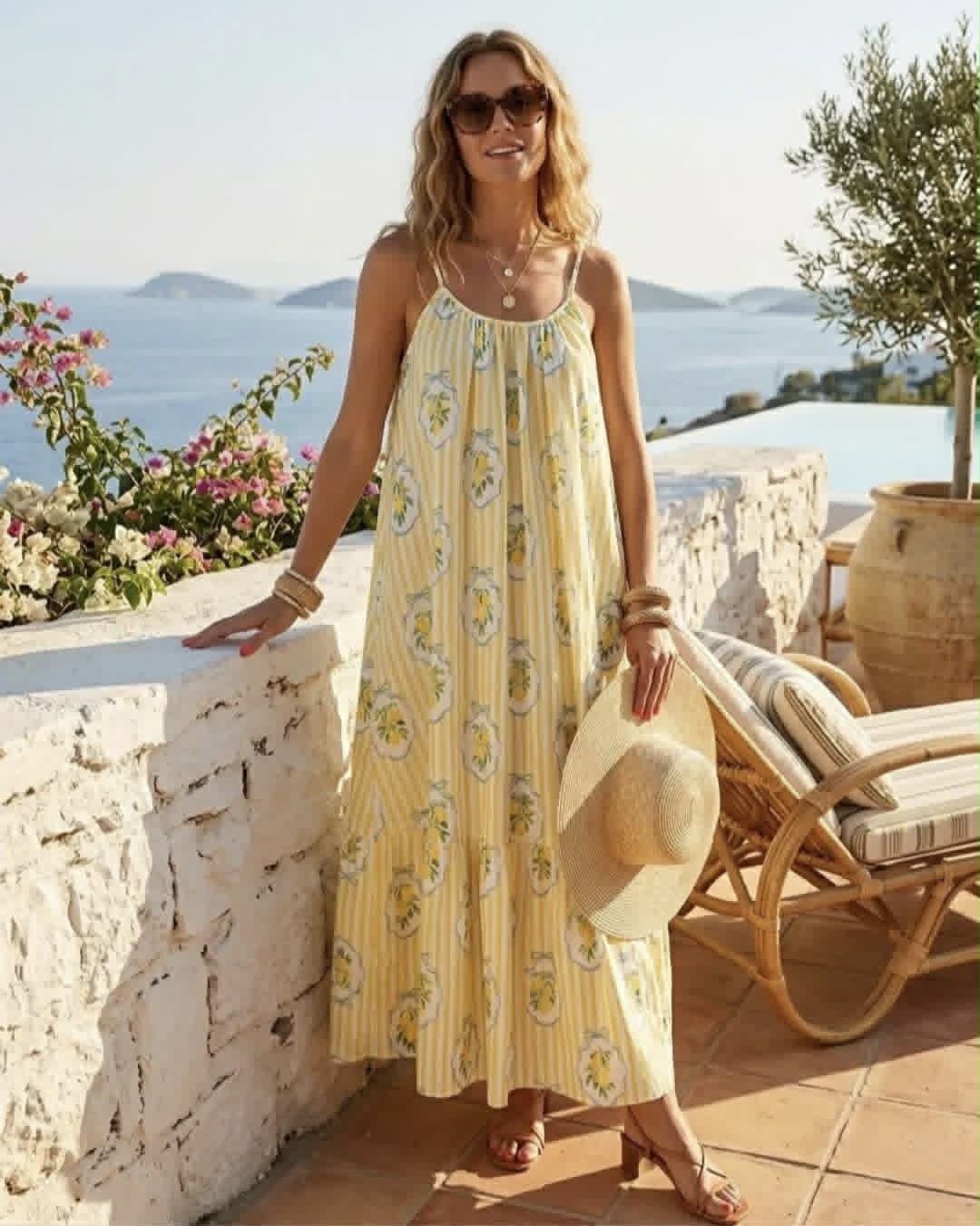 Maxi Jurk Lemon Breeze Geel