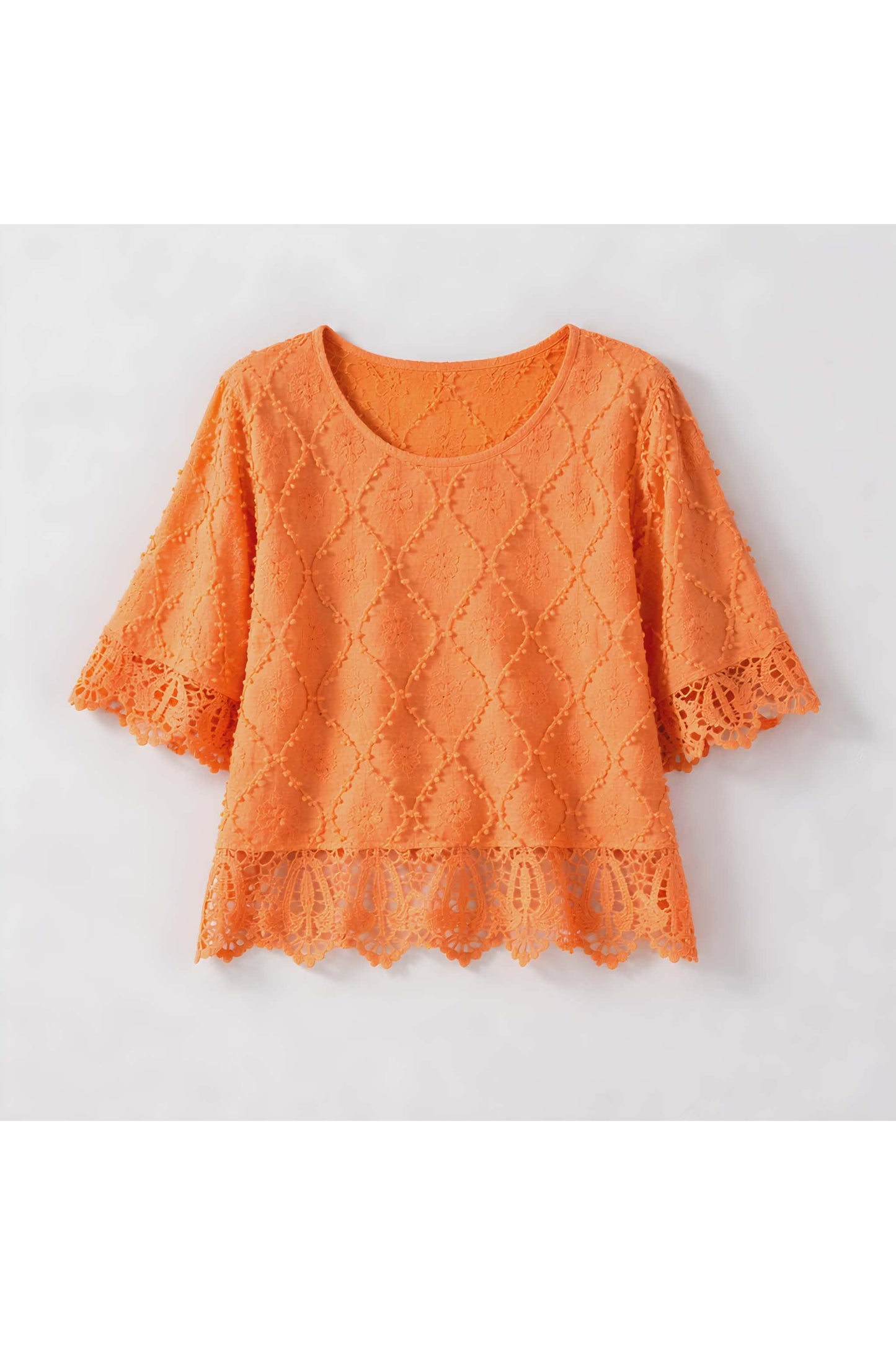 Zomerse kant top abricot