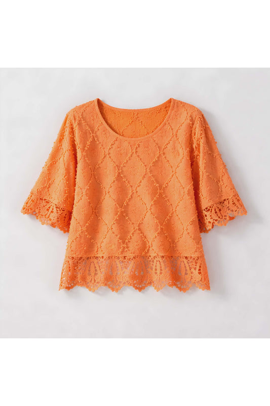 Zomerse kant top abricot
