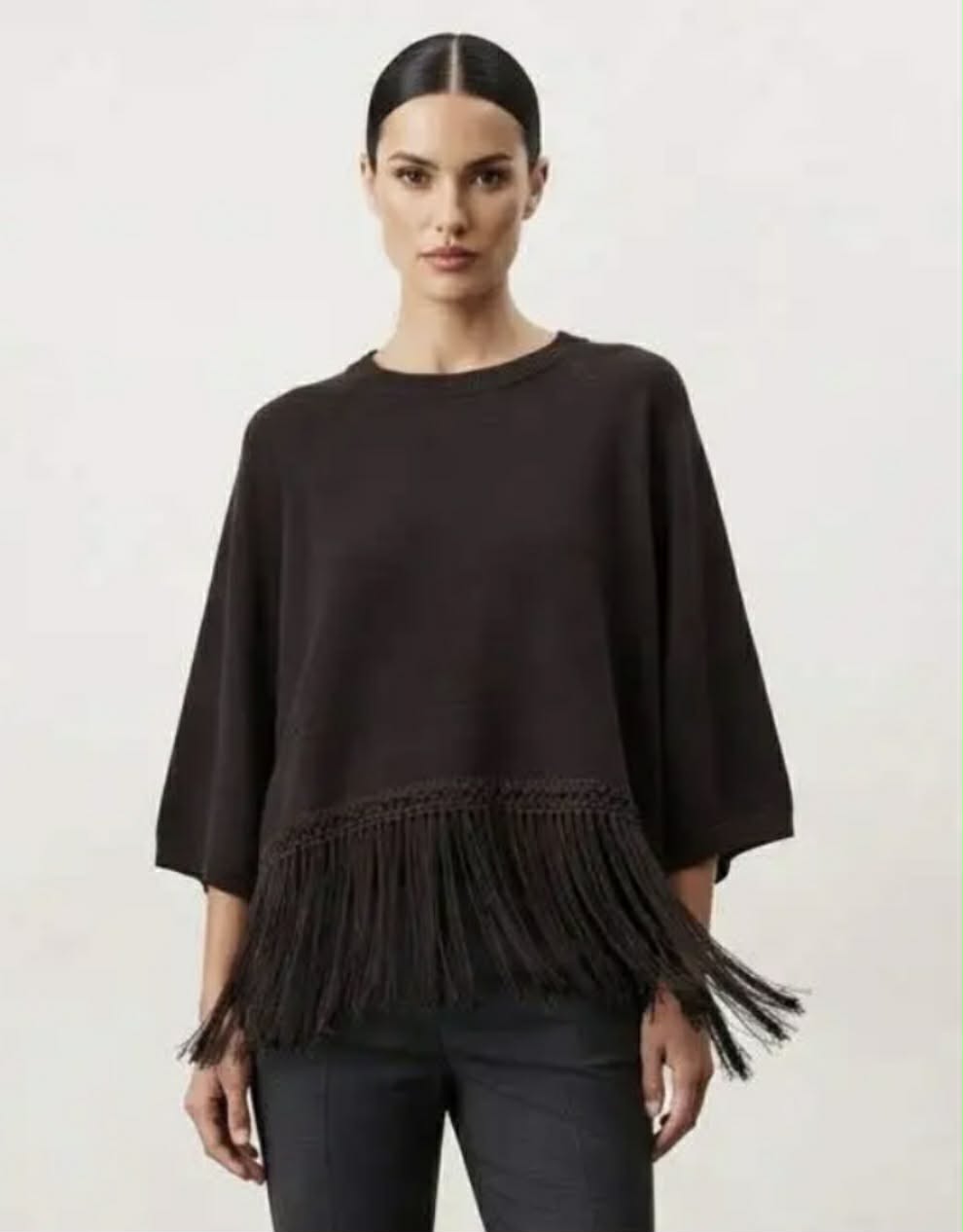 Knit Pull met Franjes Bruin