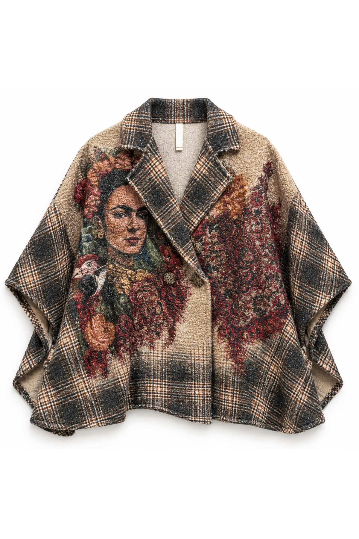 Frida Boho Poncho met Ruitdetails