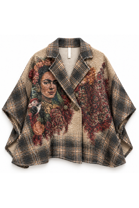 Frida Boho Poncho met Ruitdetails