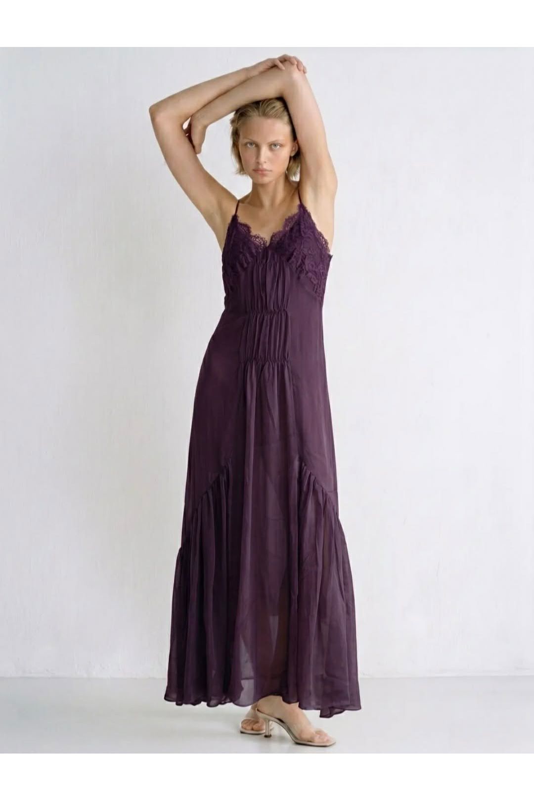 Lace Dreams Maxi Jurk Purple