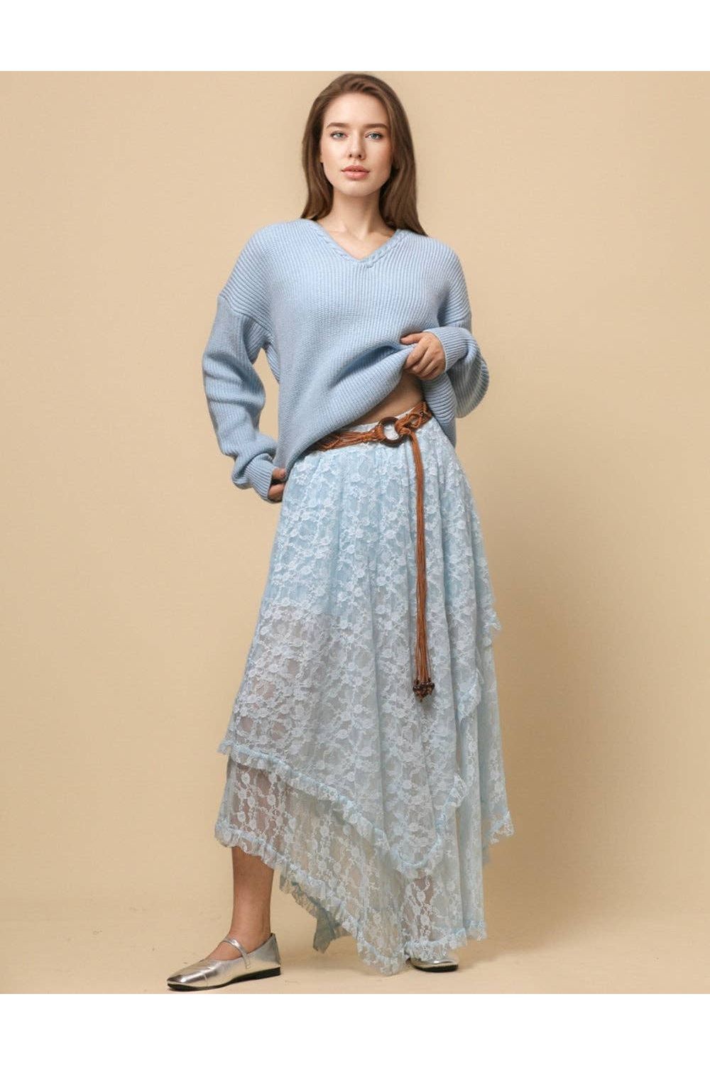 Bohemian Lace Midi Skirt