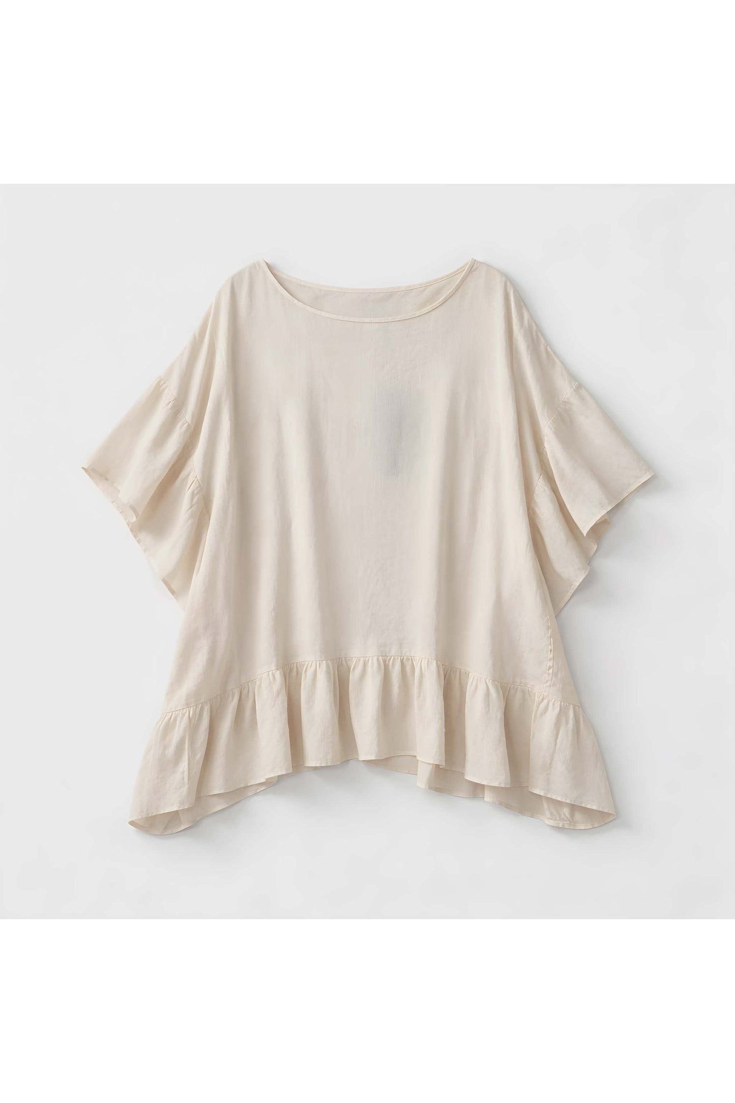 Luchtige katoenen tuniek met haakdetail beige