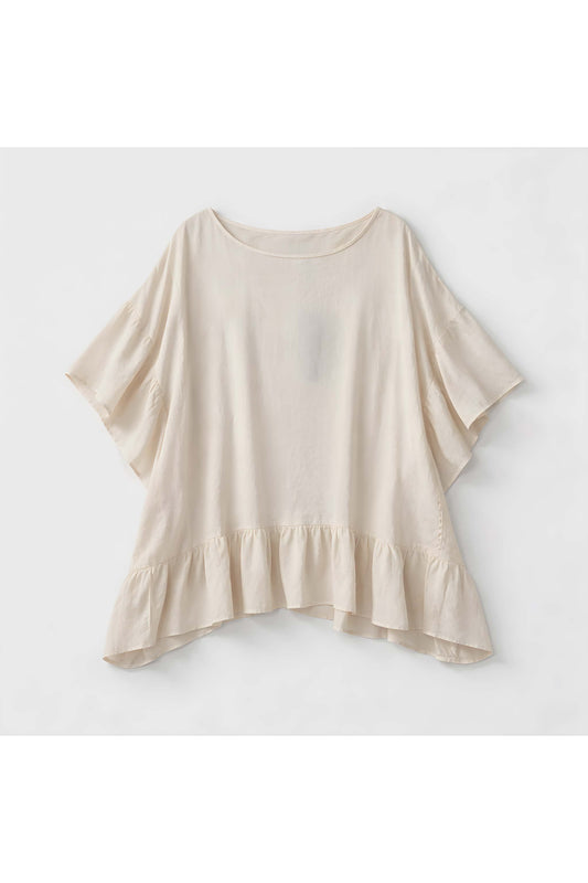 Luchtige katoenen tuniek met haakdetail beige