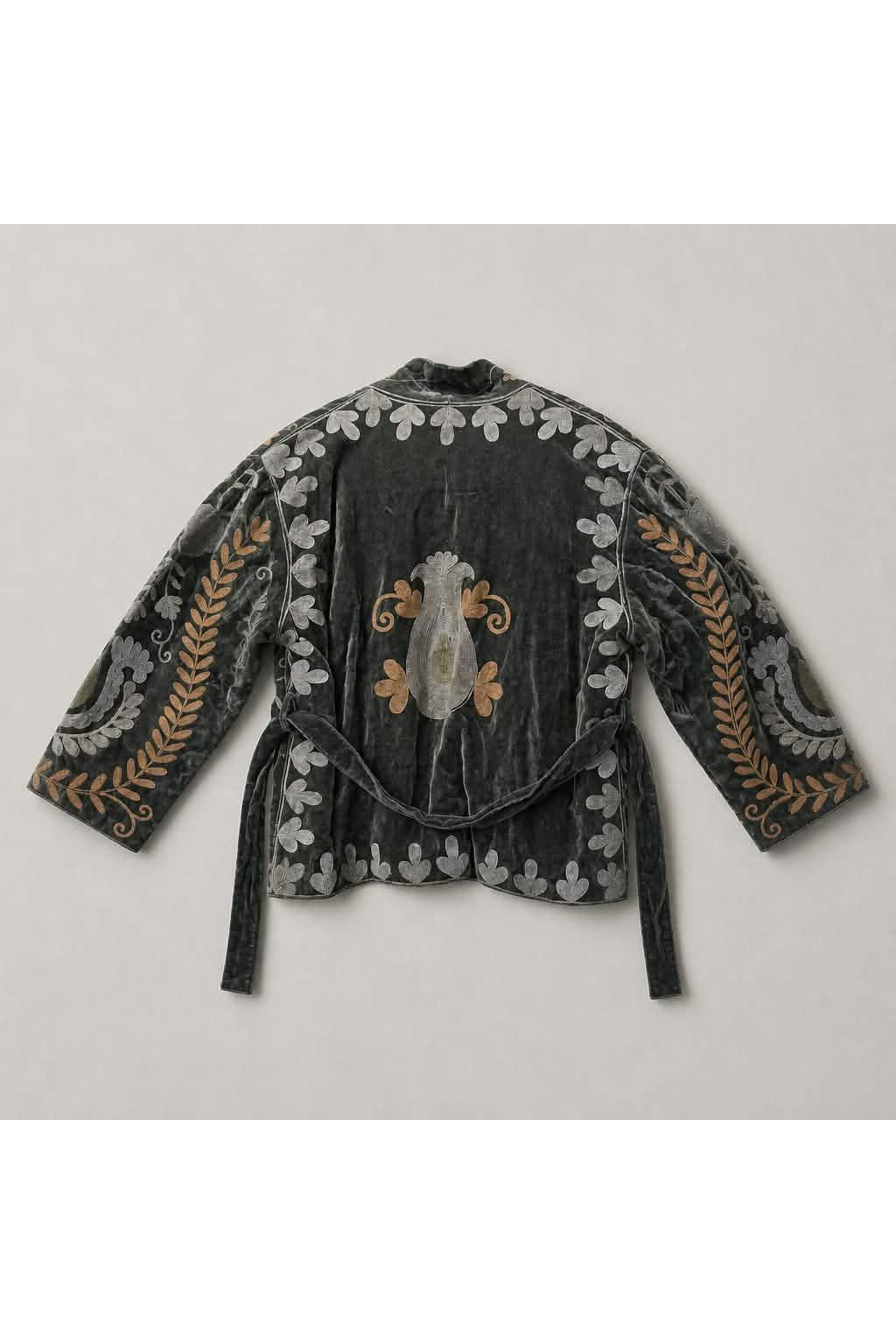 Boho Velvet Statement Jacket Groen