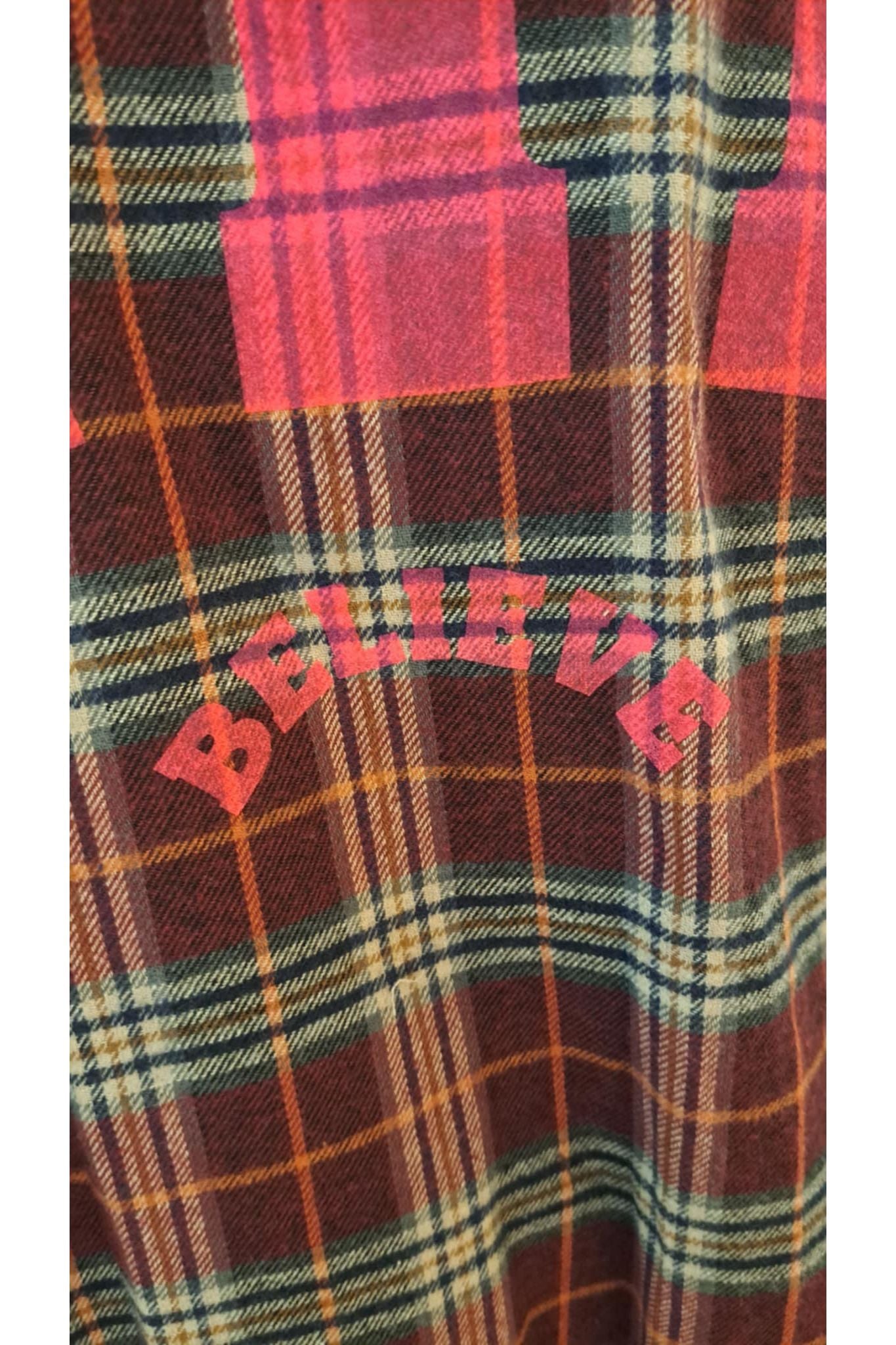 Flanellen hemd Believe burgundy